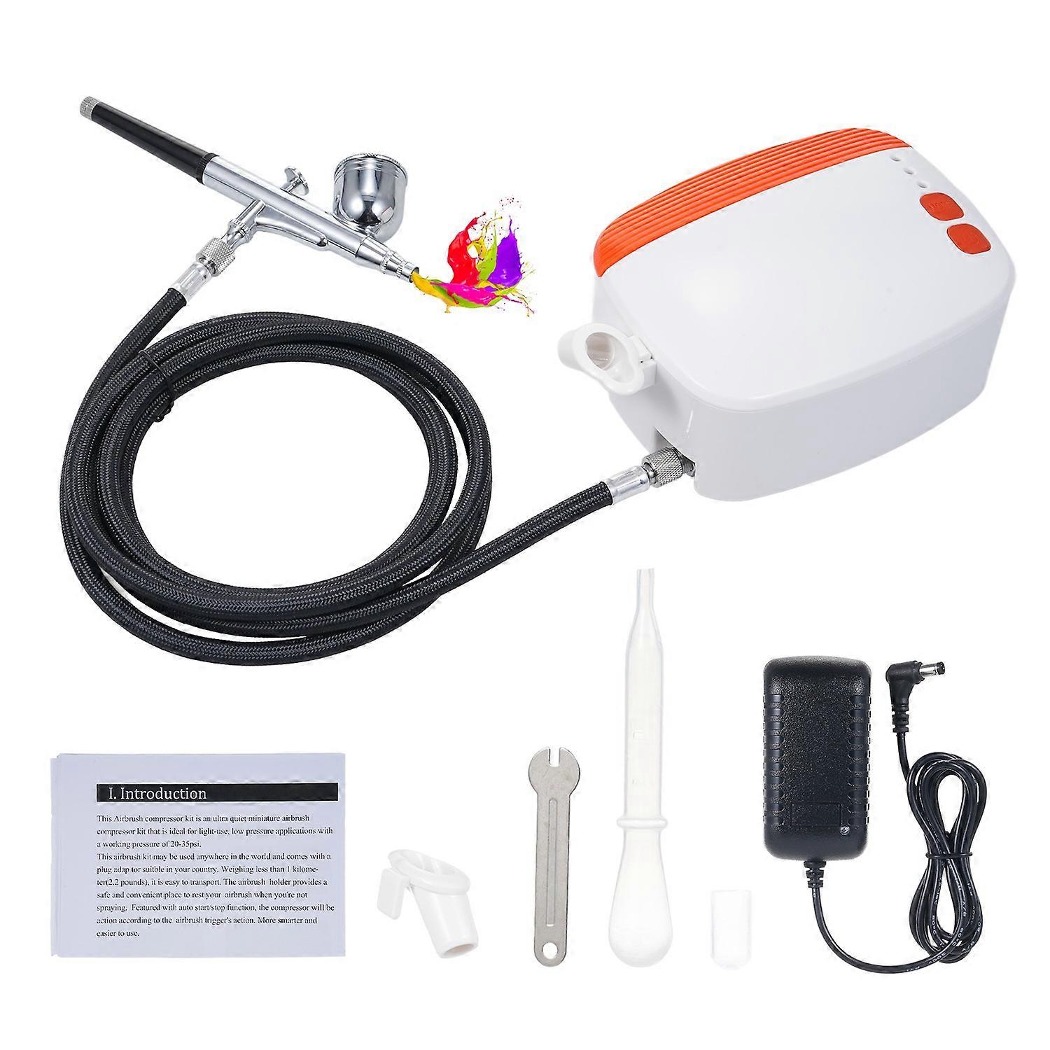 Airbrush Compressor Kits Mini Air Brush Gun Set for Painting Techniques, Model Making, Cake Decorati