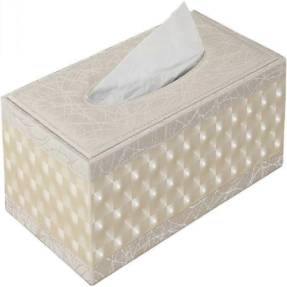 KingFom Modern beige leather tissue box