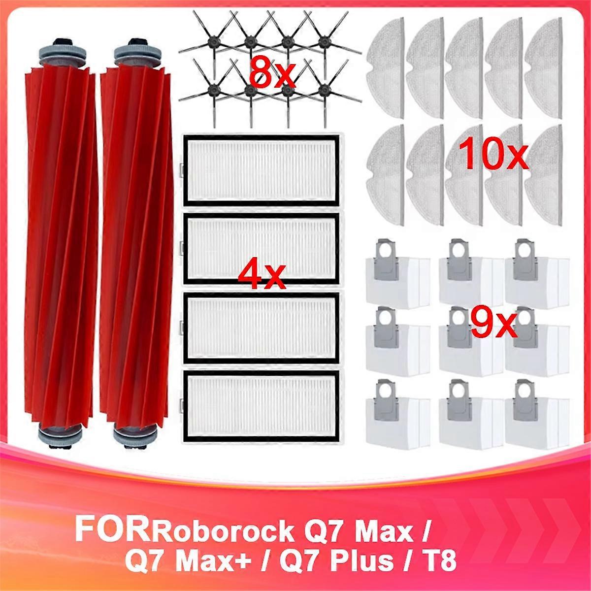 For Roborock Q7 Max / Q7 Max+ / Q7 Plus/ T8 Accessories Main Side Brush Hepa Filter Mop Robot Vacuum