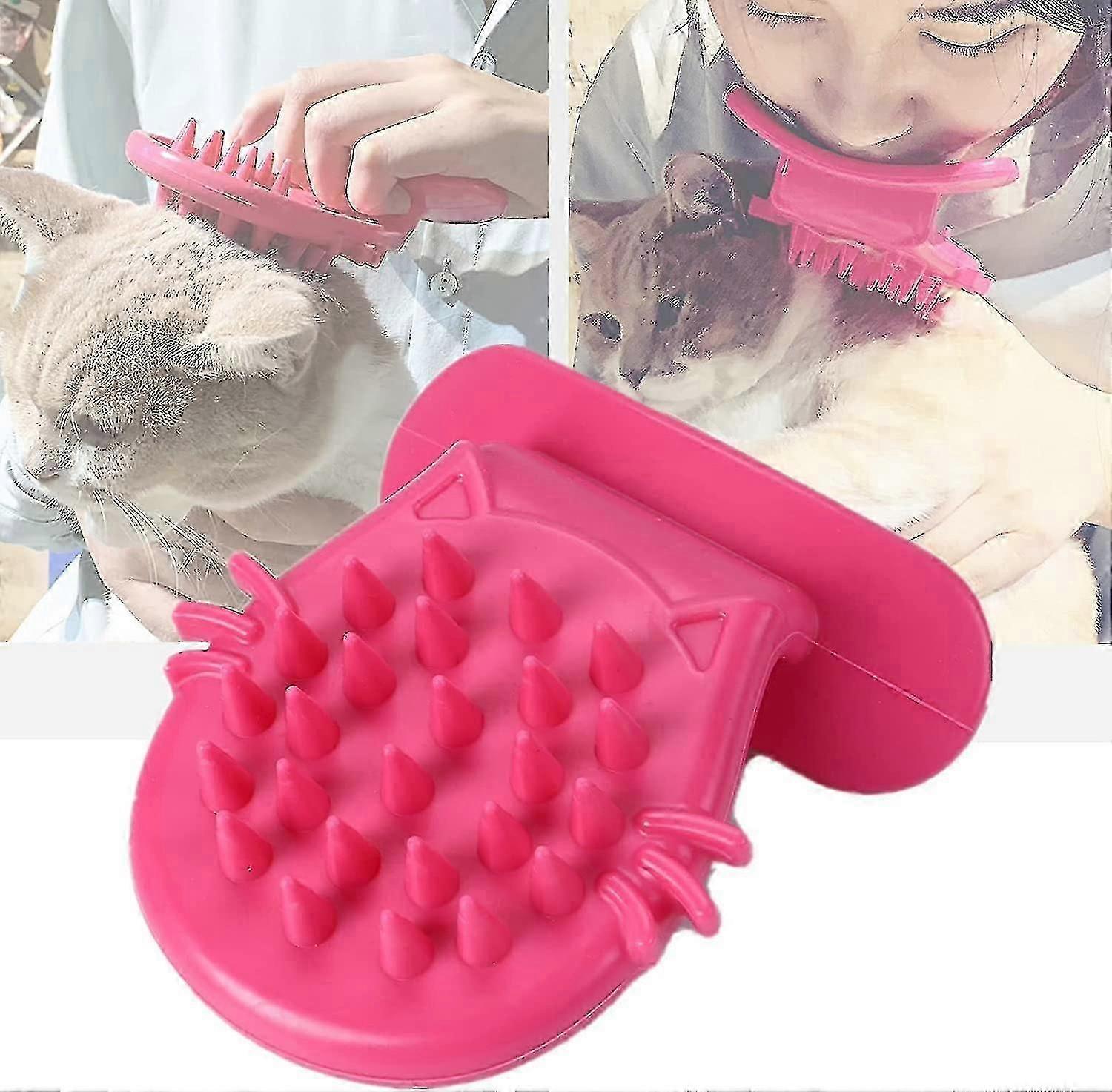 Wabjtam القط فرشاة سفك الاستمالة ، لينة تدليك القط فرشاة اللسان ، لعق القط الخاص بك مثل القط ماما للراحة ، هدايا الأليفة مفاجأة 1PCS-الوردي