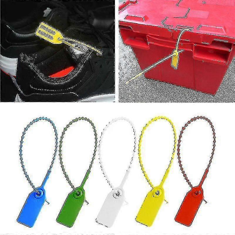 100pcs Pull Tight Security Seals Plastic Tamper Tags Self-locking Safety Disposable Numbered Zip Ties