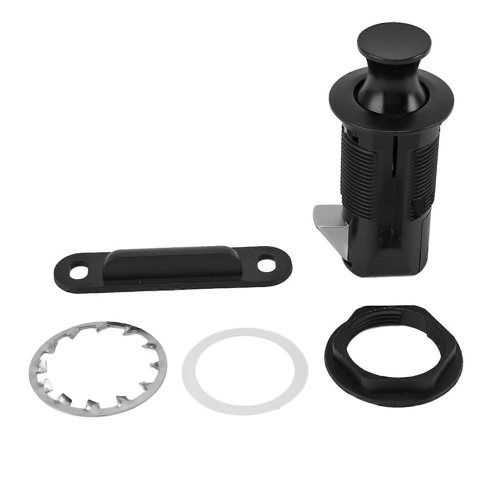 Zinc Alloy Cabinet Lock ABS Round Security Push to Open Lock for Filing Cabinet Drawer Wardrobe Mailbox RV Furniture Black