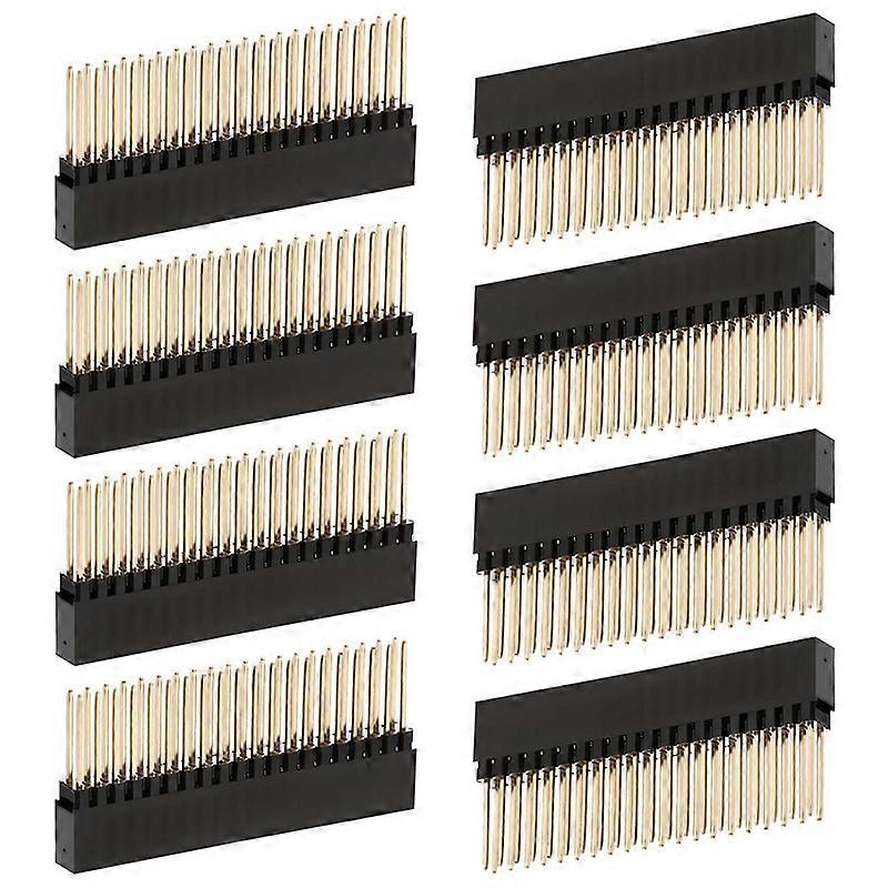 8PCS, 2X20 (40 καρφίτσα) Extra Tall Female 0.1 inch pitch stacking header for a +/b+/pi 2/pi 3 extra high he