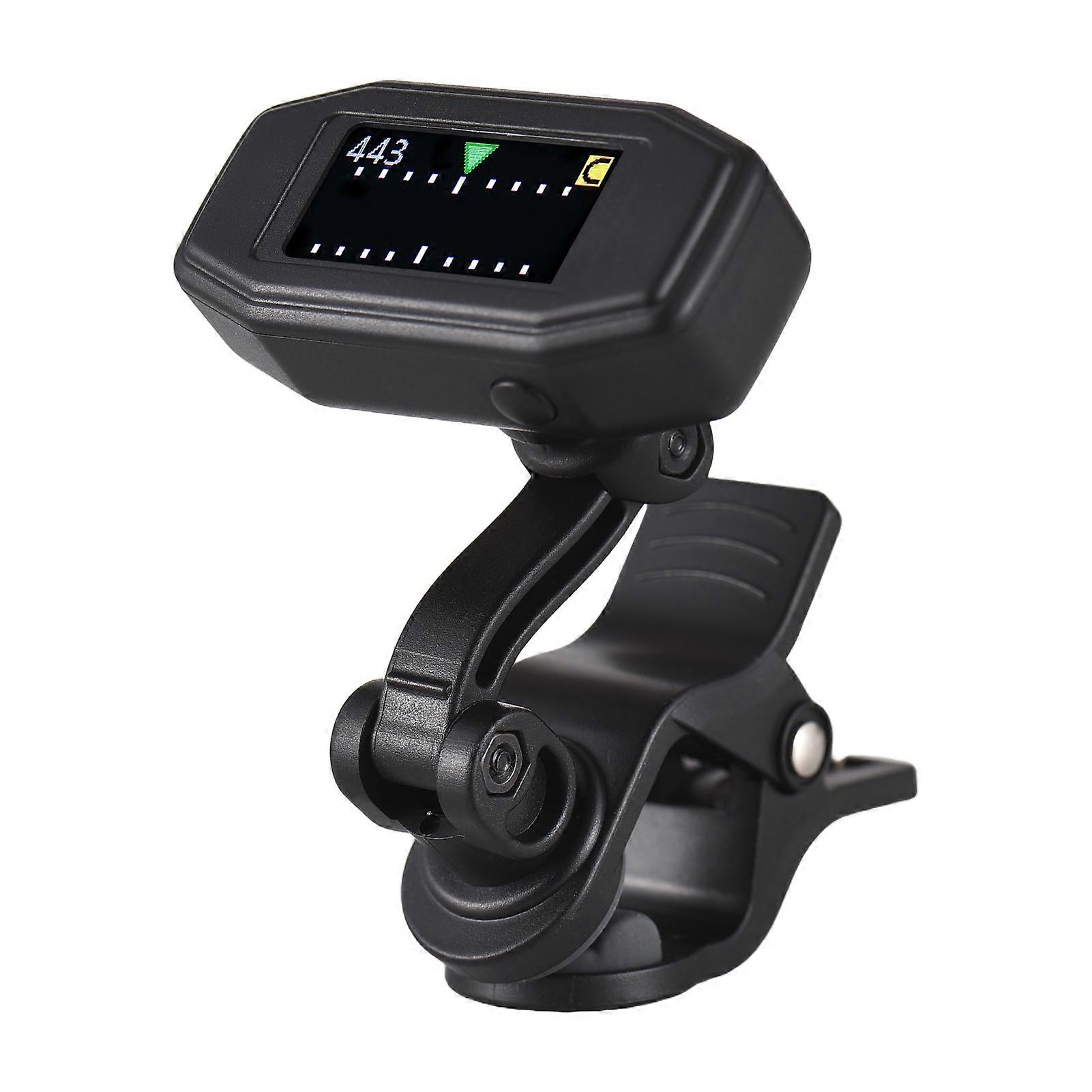 AROMA Guitar Tuner Clip On for Chromatic Guitar Bass Violin Ukulele TFT Color Screen Dynamic Display Rechargeable Portable Guitar Tuner with Foldable