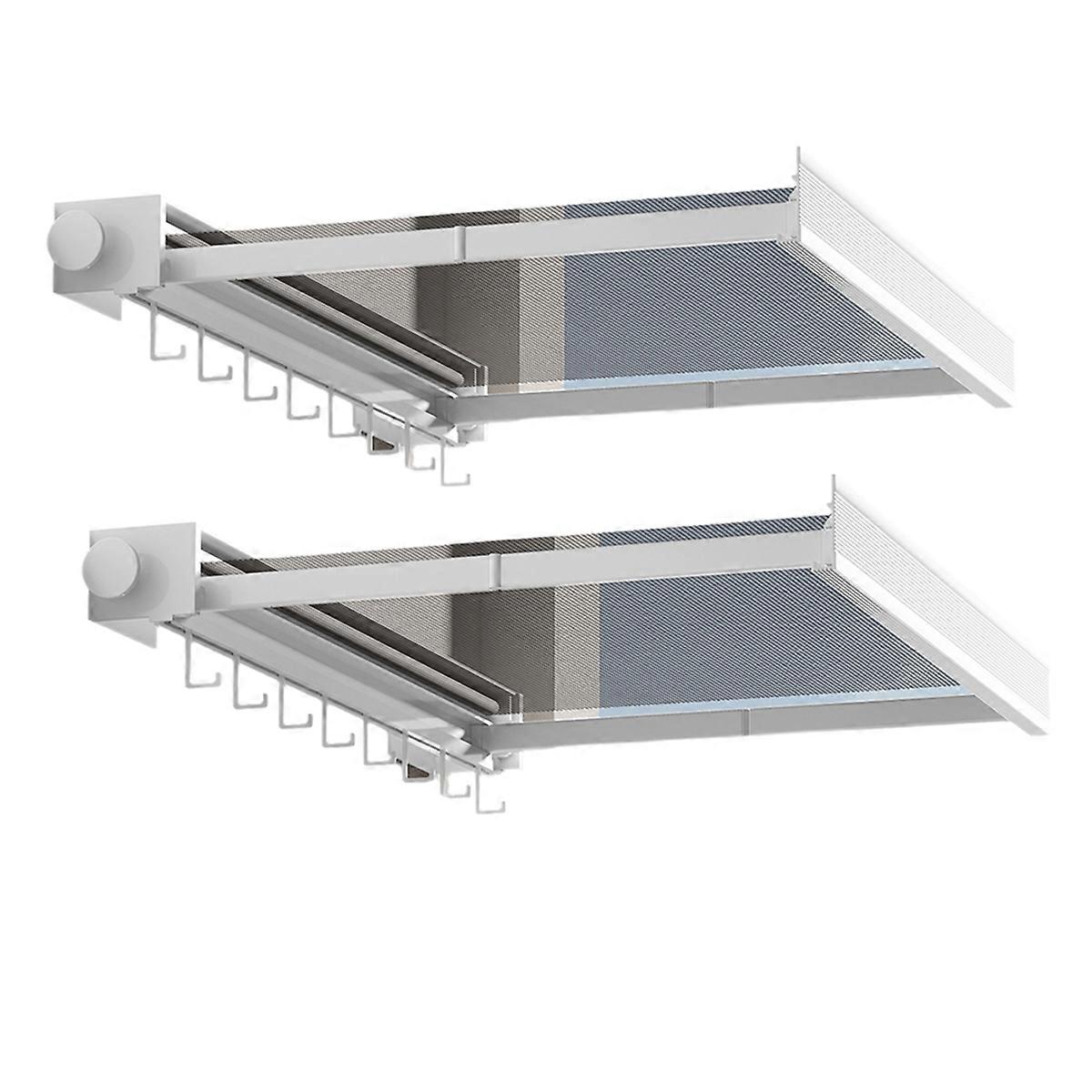 Retractable Folding Clothes Drying Rack,Punch-Free,White