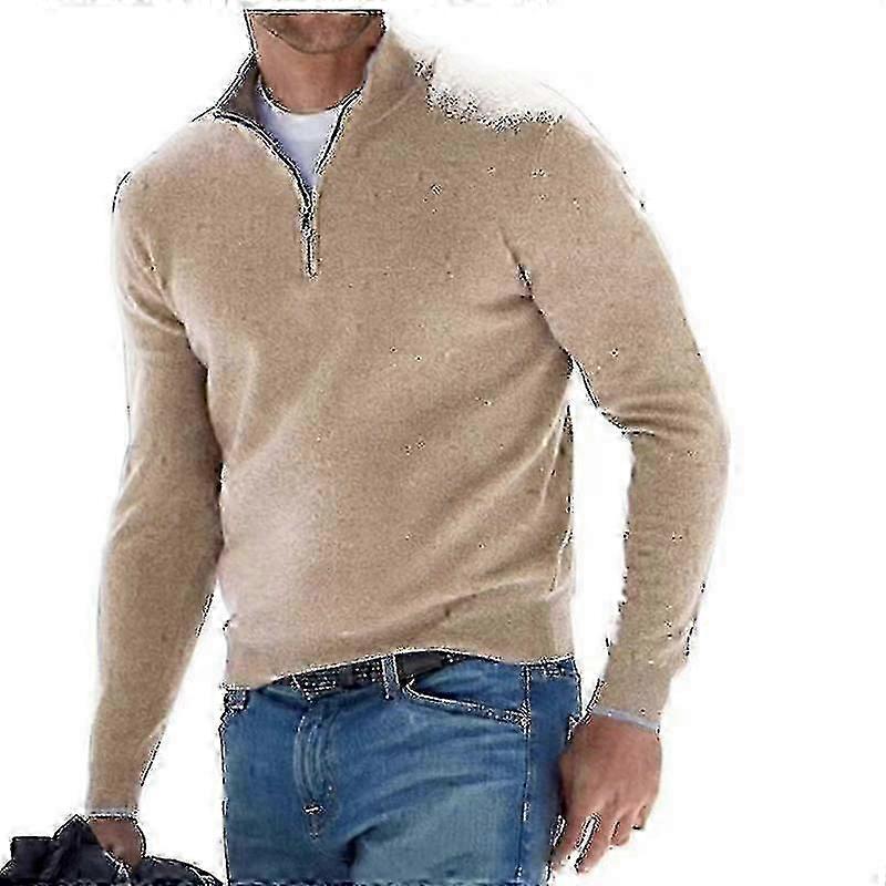 Hommes demi zip pull micro polaire tops pull col polo pulls V