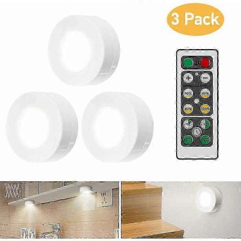 For LED Cabinet Light with Remote - 3 Pack LED Night Cabinet Lights, White, Energy Efficient, Easy Installation
