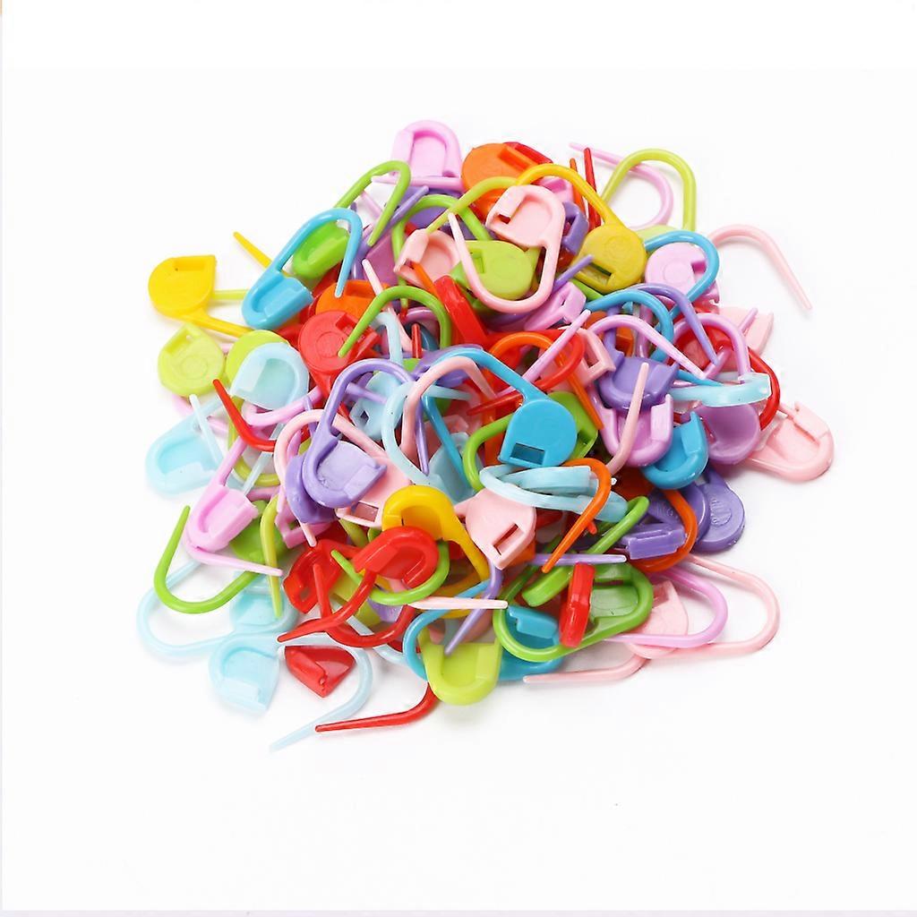 100Pcs Colorful Knitting Stitch Markers Crochet Locking Tool Craft Ring Holder Multi