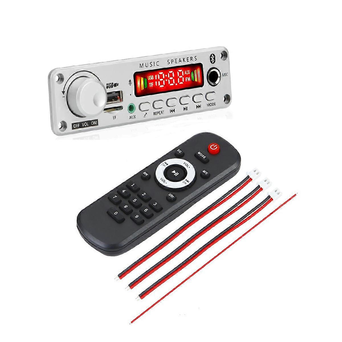 DIY Amplifier Bluetooth Decoder Board 12V 6.5mm Microphone FM Radio