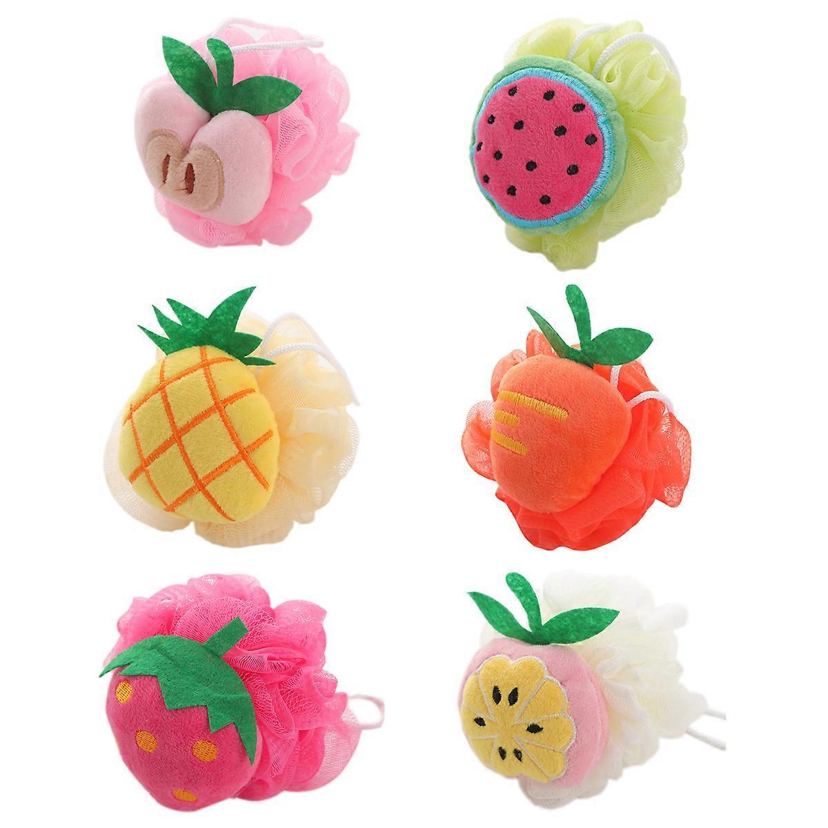 Bath Sponge Set, Mesh Pouf, Fruit Design