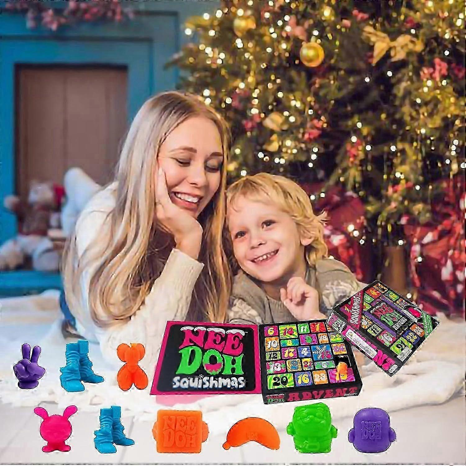 Calendario Dell'Avvento 2024 Con 24 Giocattoli Squishy Mochi - Morbidi E Riusabili - Conto Alla Rovescia Natale Per Bambini E Bambine