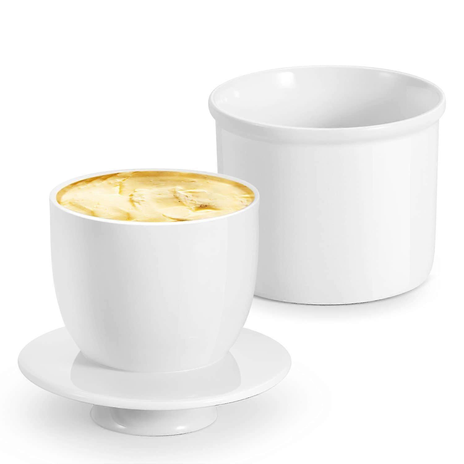 カウンタートップ用蓋付きバタークロックベル - スプレッド可能なソフトバター用バター皿、ウォーターシール付きバターコンテナホルダー