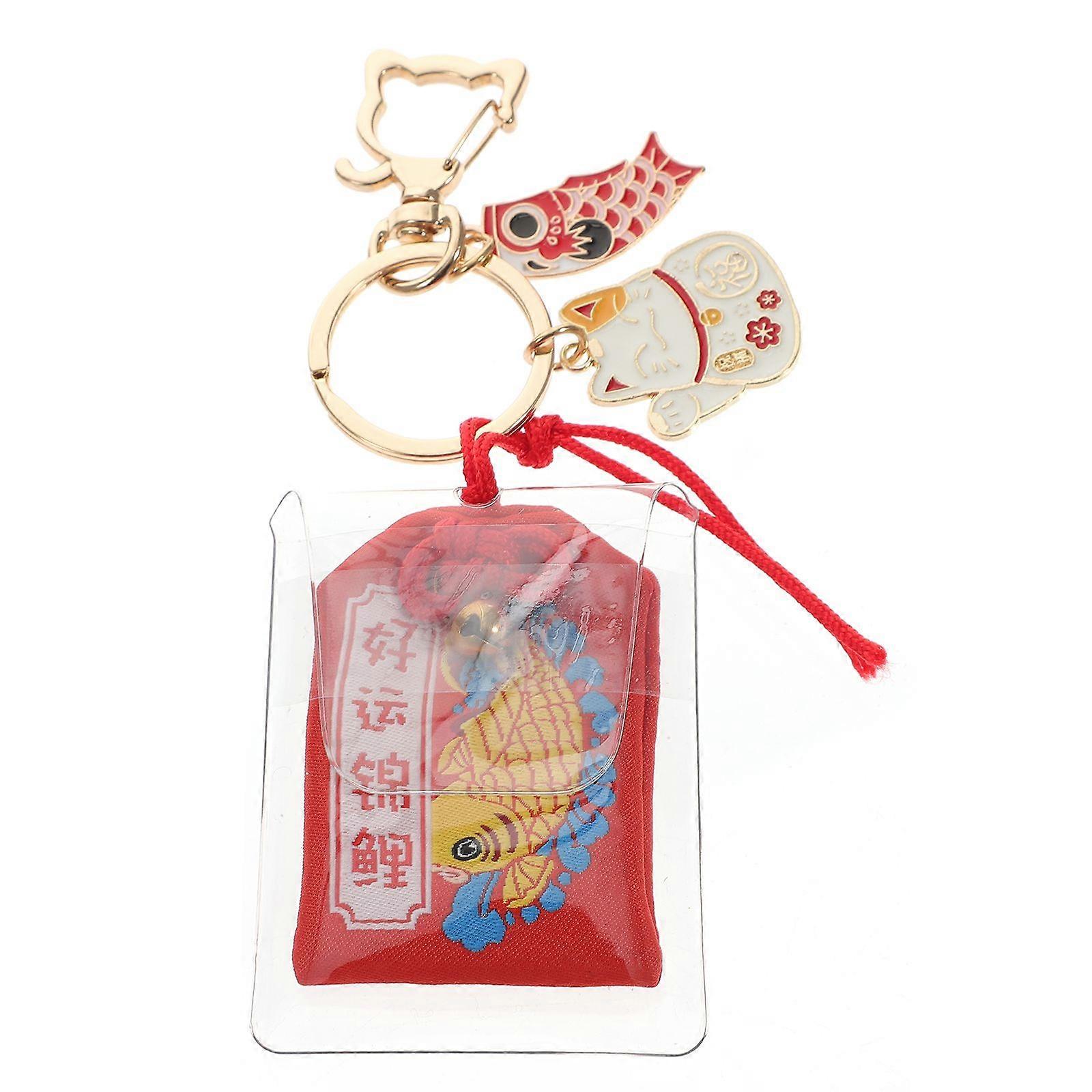 Japanese Keychain Luck Cat Pattern Adorable Keychain Japanese Omamori Charm