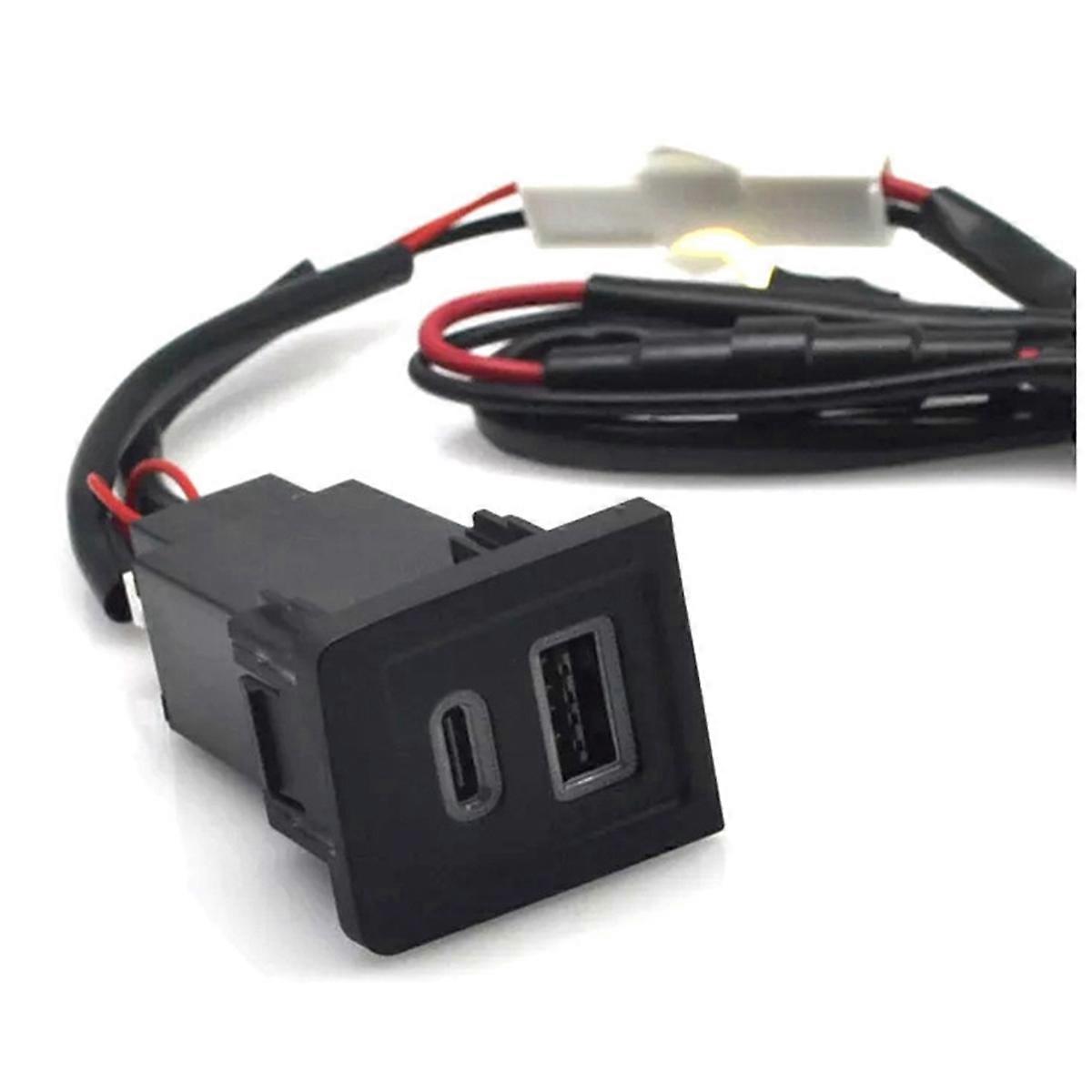 Bil USB-lader PD Hurtiglading QC3.0 Telefon Ladeadapter Uttak For T5 2003-2015