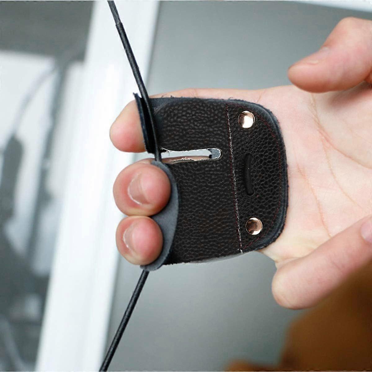 1 STÜCK Rindsleder Bogenschießen Bogenschießen Fingerschutz Guard Pad Handschuh Tab Schießschutz