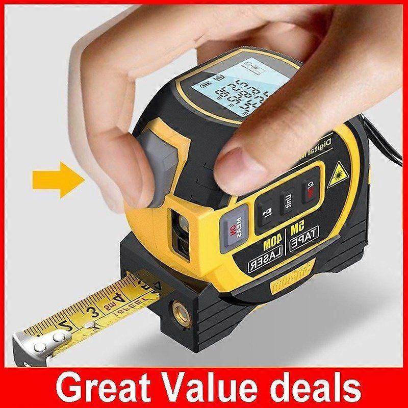 3 in 1 Laser Rangefinder 5m Tape Measure Ruler LCD Display with Backlight Distance Meter Building Measurement Device