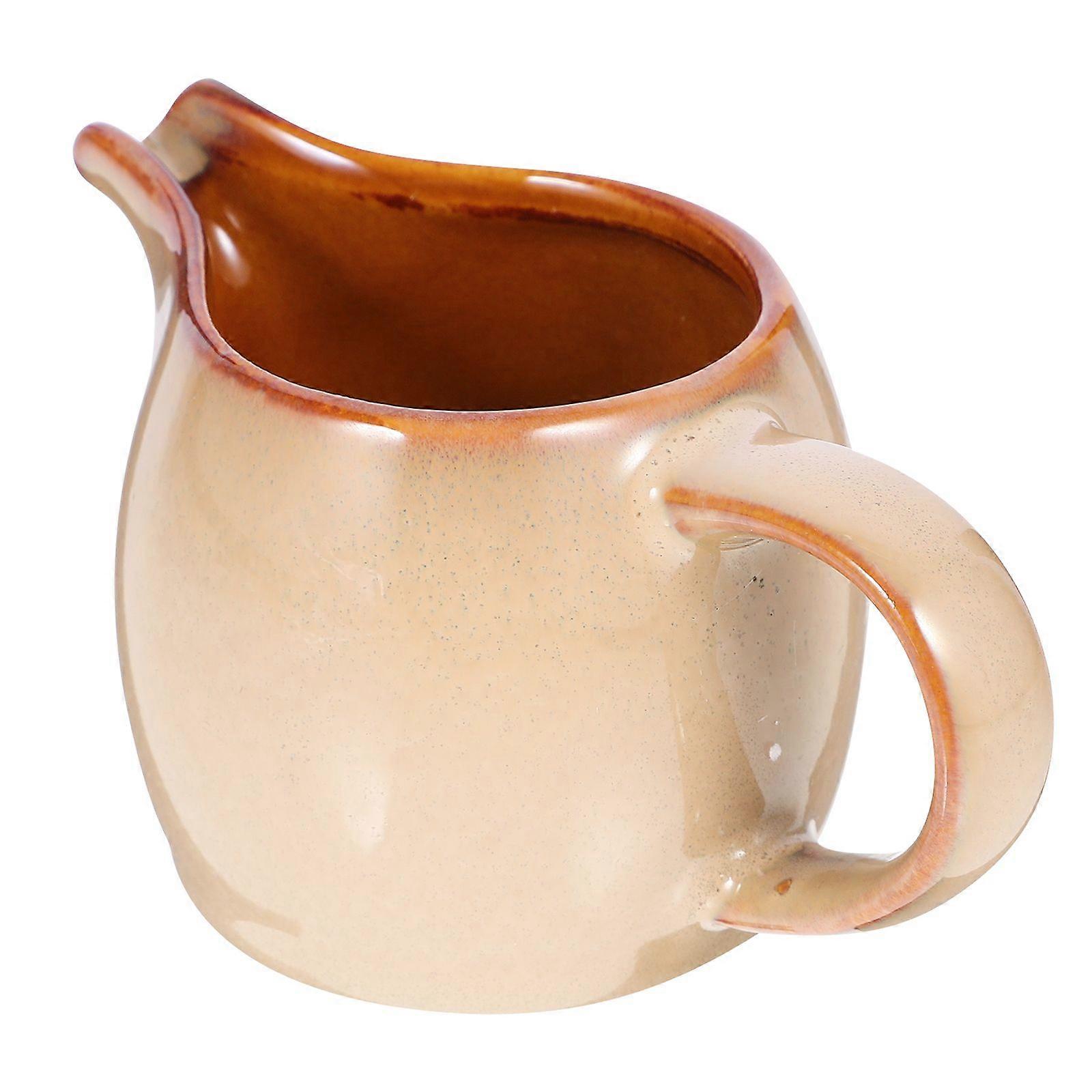 Milk Pitcher Ceramic Sauce Pitcher with Handle and Spout Cream Serving Pitcher