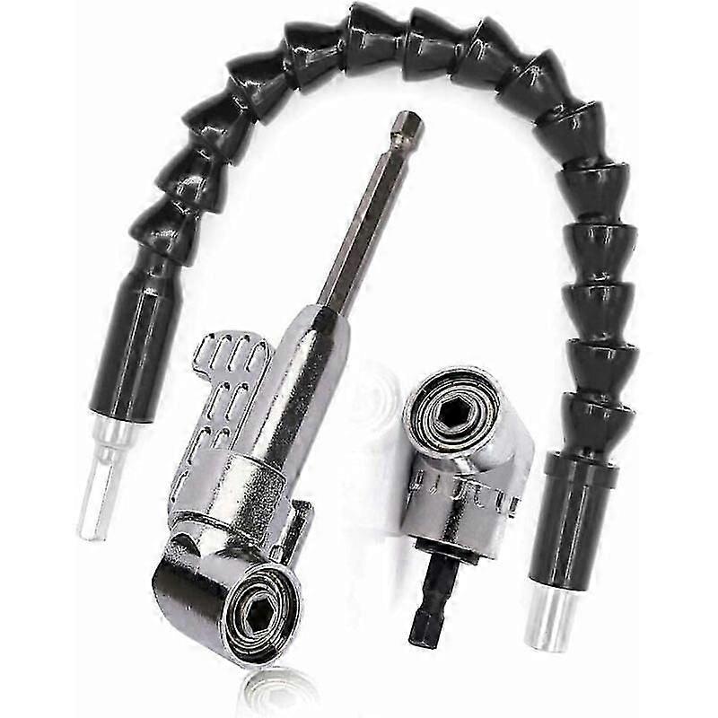 Angle Bit Right Angle Screwdriver - Right Angle Drill Bit and Flexible Extension Kit, 105 Degree, 1/4" Hex Shank