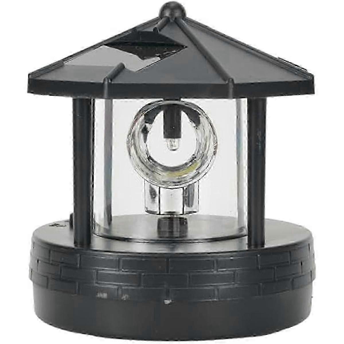 LED Solar Powered Lighthouse,360 Degree Rotating Lamp LED Solar Lighthouse Edition B