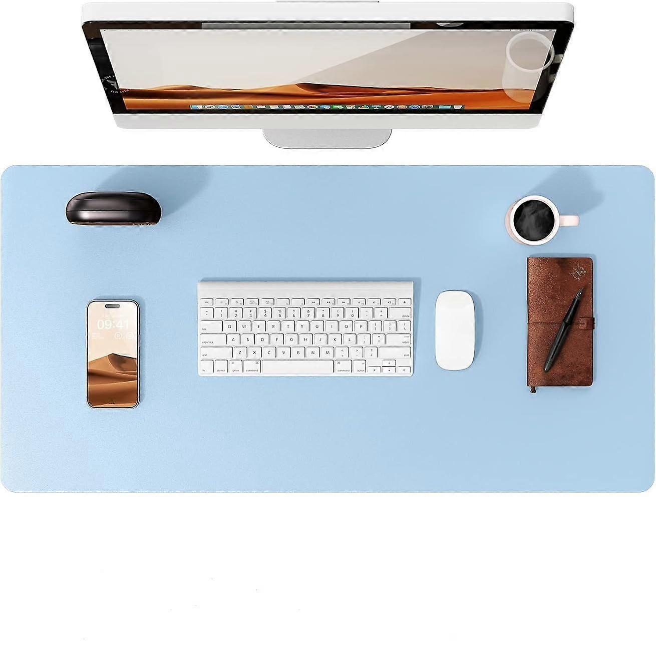 Computer Desk Mat Non-slip Leather Mouse Pad blue/80X40CM