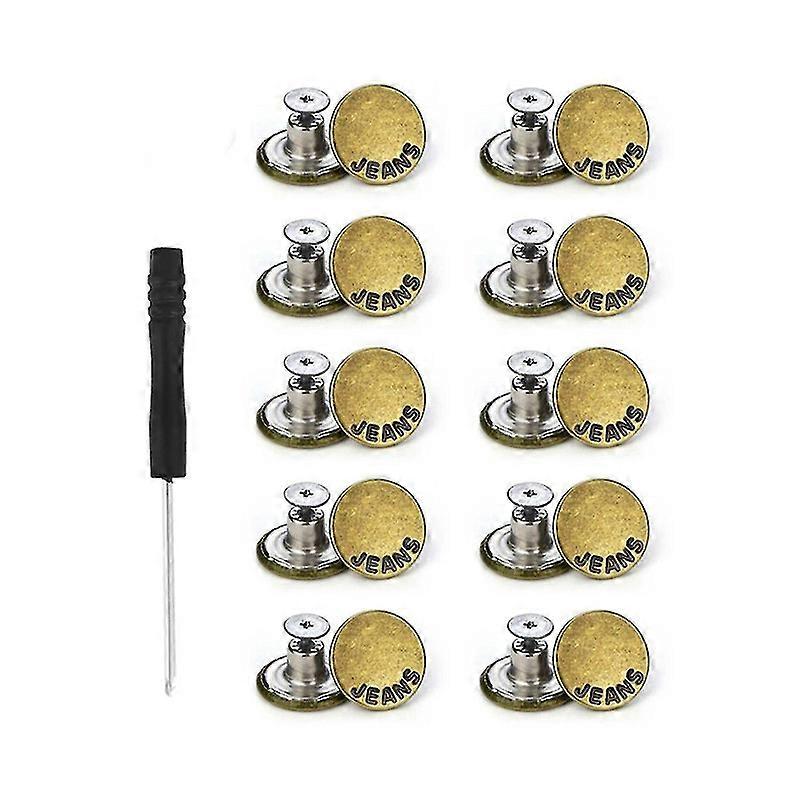 100 Pack Jeans Button Replacement 17mm Removable Jeans Button Accessori - Bronzo