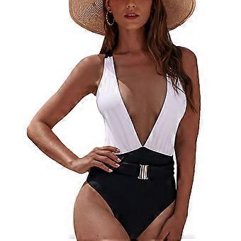 One Piece Swimsuit Fashionable Casual Deep V Neck Women's Swimsuit for Beach Parties Swimming Pool