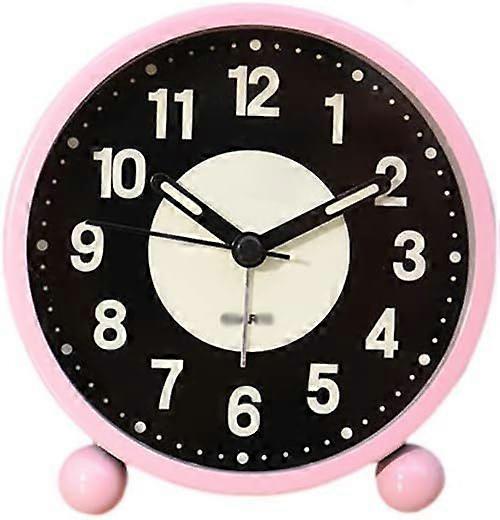 Alarm Clocks Table Alarm Clock Easy Set Super Silent Alarm Clock Decorative Clock with Light Functions for Bedroom Office Bedside Clock (Color : PINK)