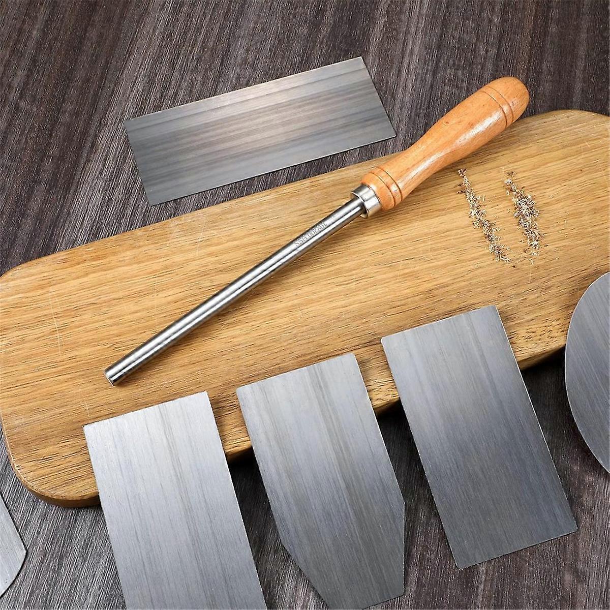 Card Scraper Burnisher and 6 Pcs Cabinet Scraper Set