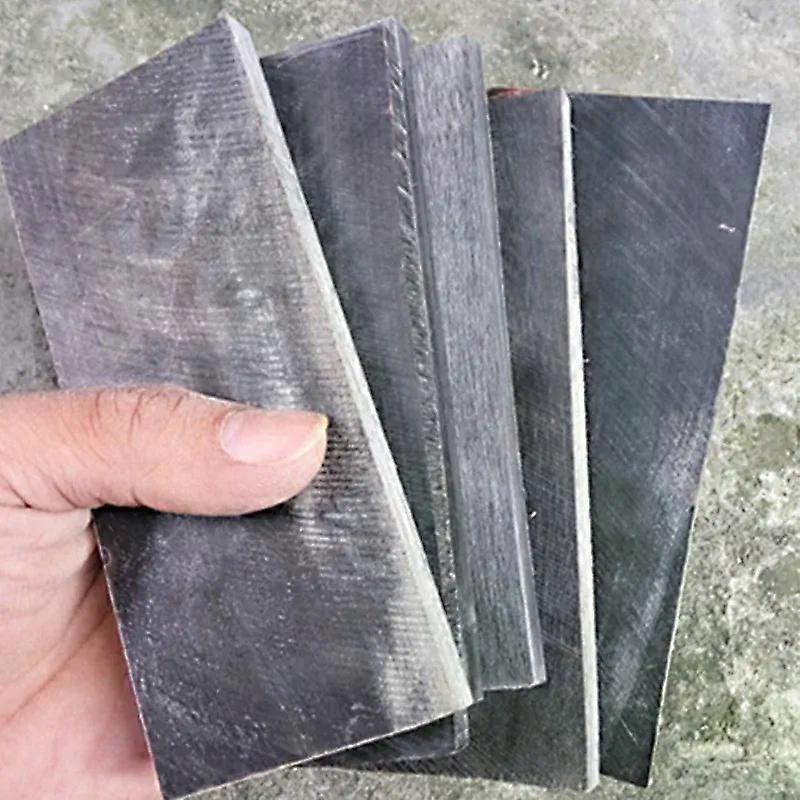 Shibingsheng 2pieces DIY knife handle material Black Buffalo Horn slice plate 2,3,4mm thickness Various handicraft materials