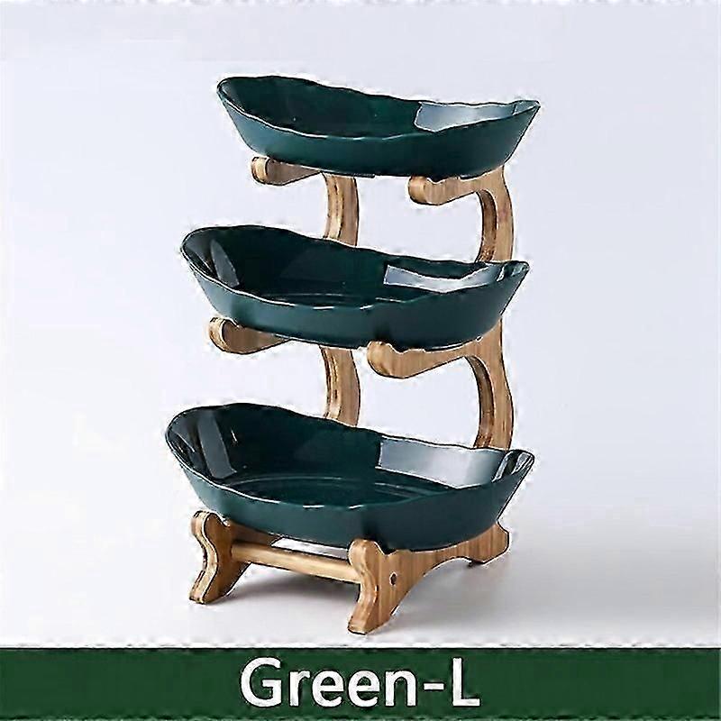 Meyve Tabağı, Oturma Odası, Mutfak, Aperatif Tabağı, Modern Kuru Meyve Tabağı, Stand, Kek Standı, Meyve Sepeti, Yeşil, Üç Katmanlı