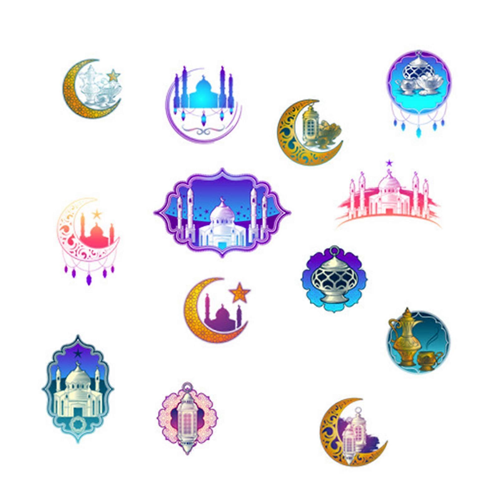 Eid Wall Sticker Mubarak Decoration Moon Castle Pattern Window Decal
