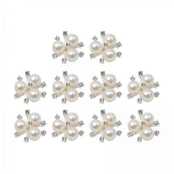 4x 10 Stück Perlmutt Knopf Strass Flatback Strass Perlen Knöpfe für Zuhause