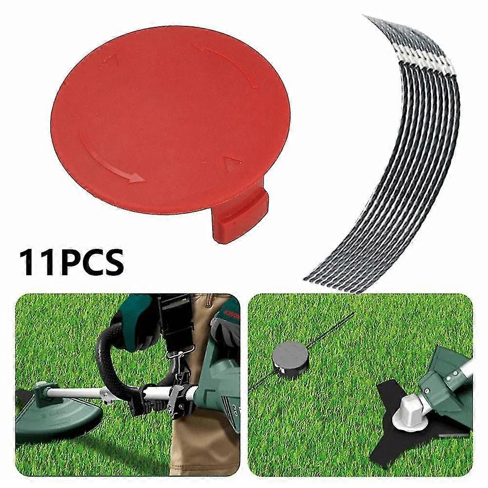 For Bosch AFS 23-37 Strimmer 10PCS Lawn Mower Trimming Wires + 1PC Mower Cap DCQW