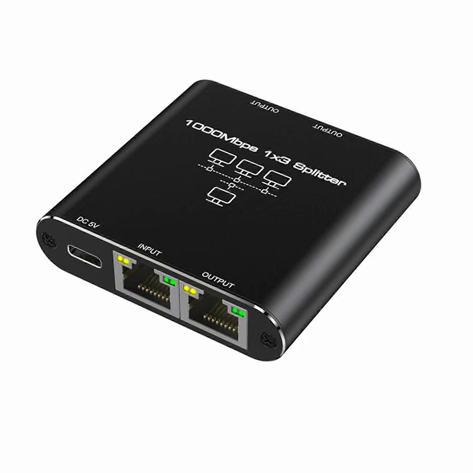 1 in 3 Out Internet Networking Adapter With Triple RJ45 Outlets Gigabit Splitter for TV and PC