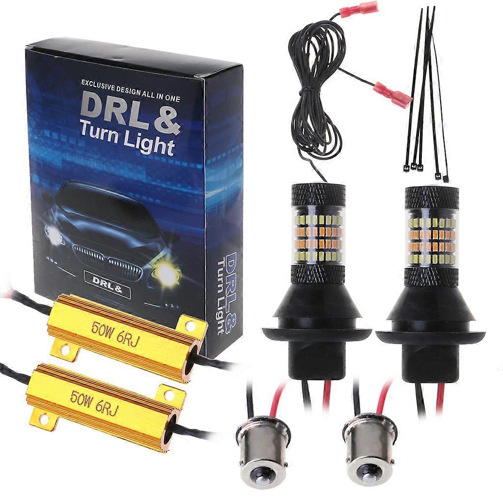 Reverse Light Bulb Extremely Bright DC12V BAU15S 3014 96LED 50W Dual Color Lamp for Backup Lamps Tail Brake Signal Light