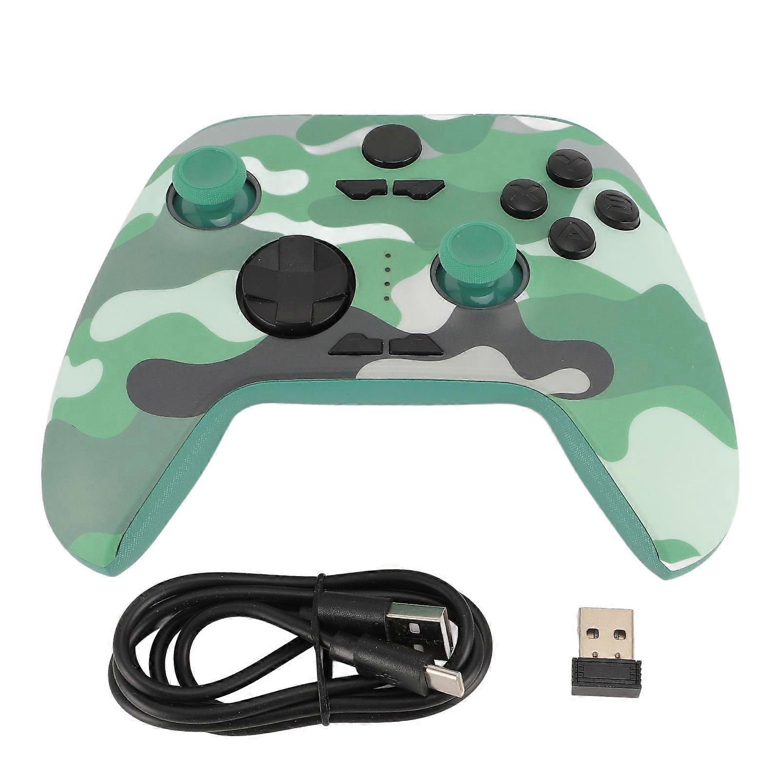 Wireless Bluetooth Game Controller with Dual Hall Triggers, RGB LED, 6-Axis Gyro, Green