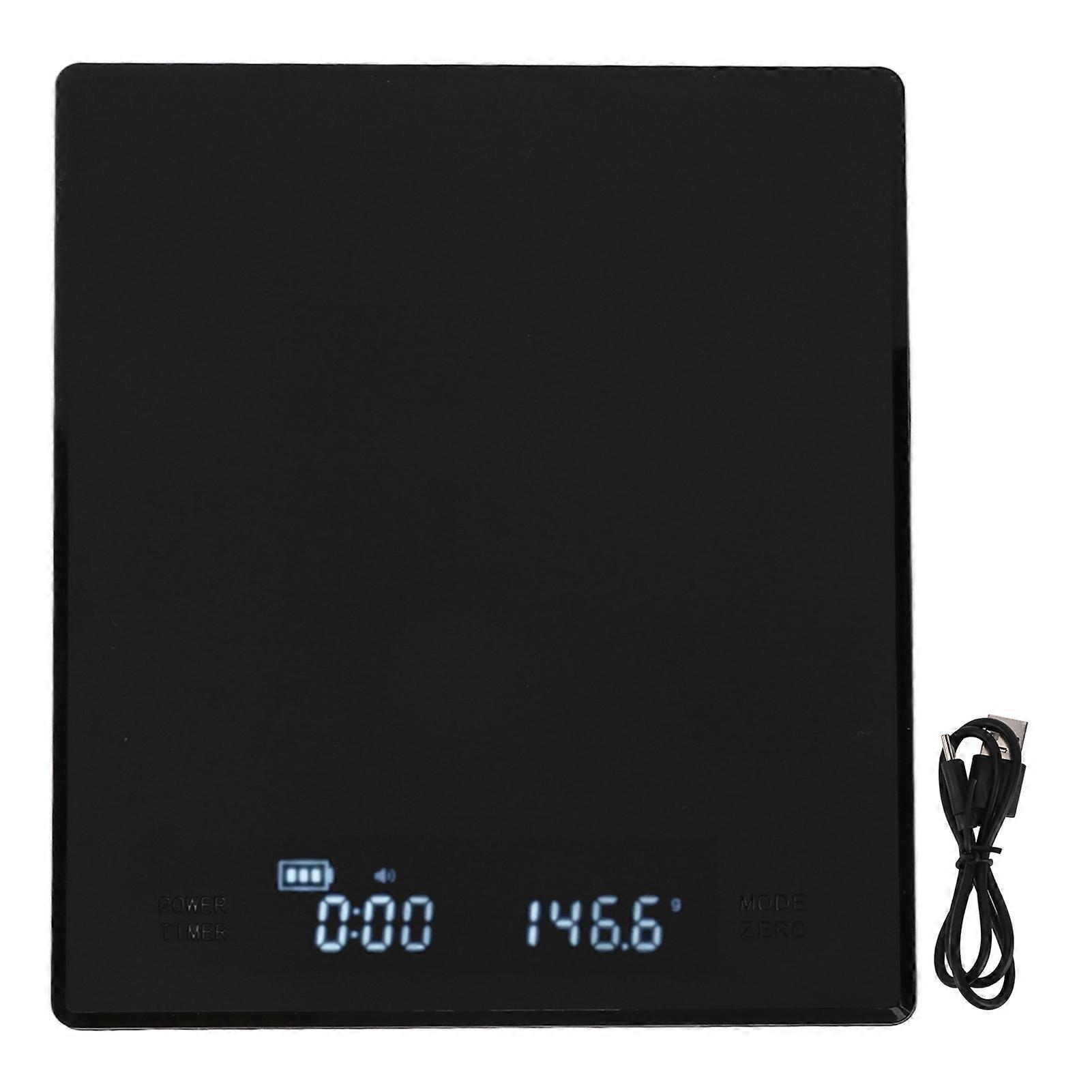 3Kg Digital Coffee Scale with LED Display, 0.1g Accuracy, USB-C Charging & Timer for Baking