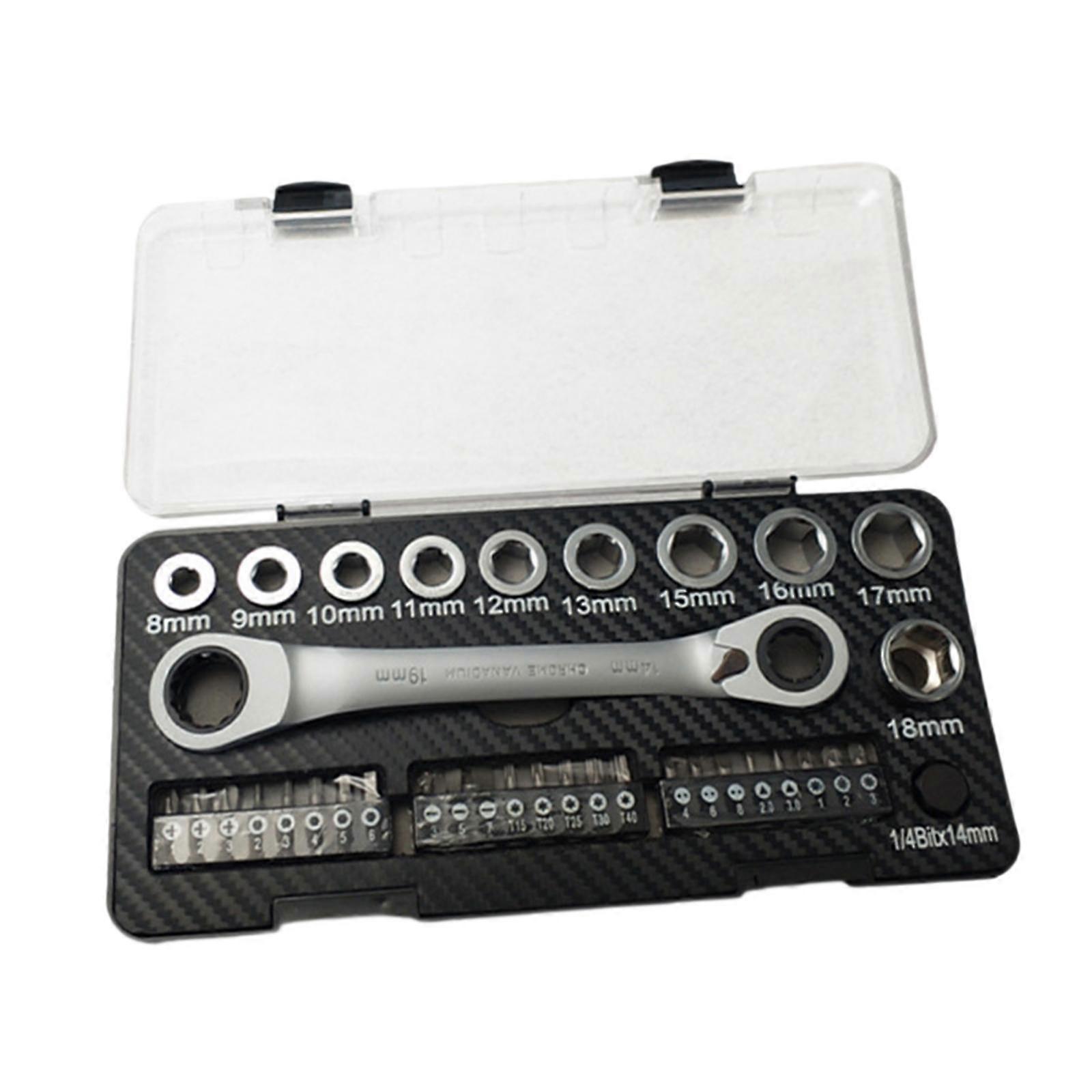 36 Pieces Ratcheting Combination Wrench Set 8.2inch Long Multifunctional