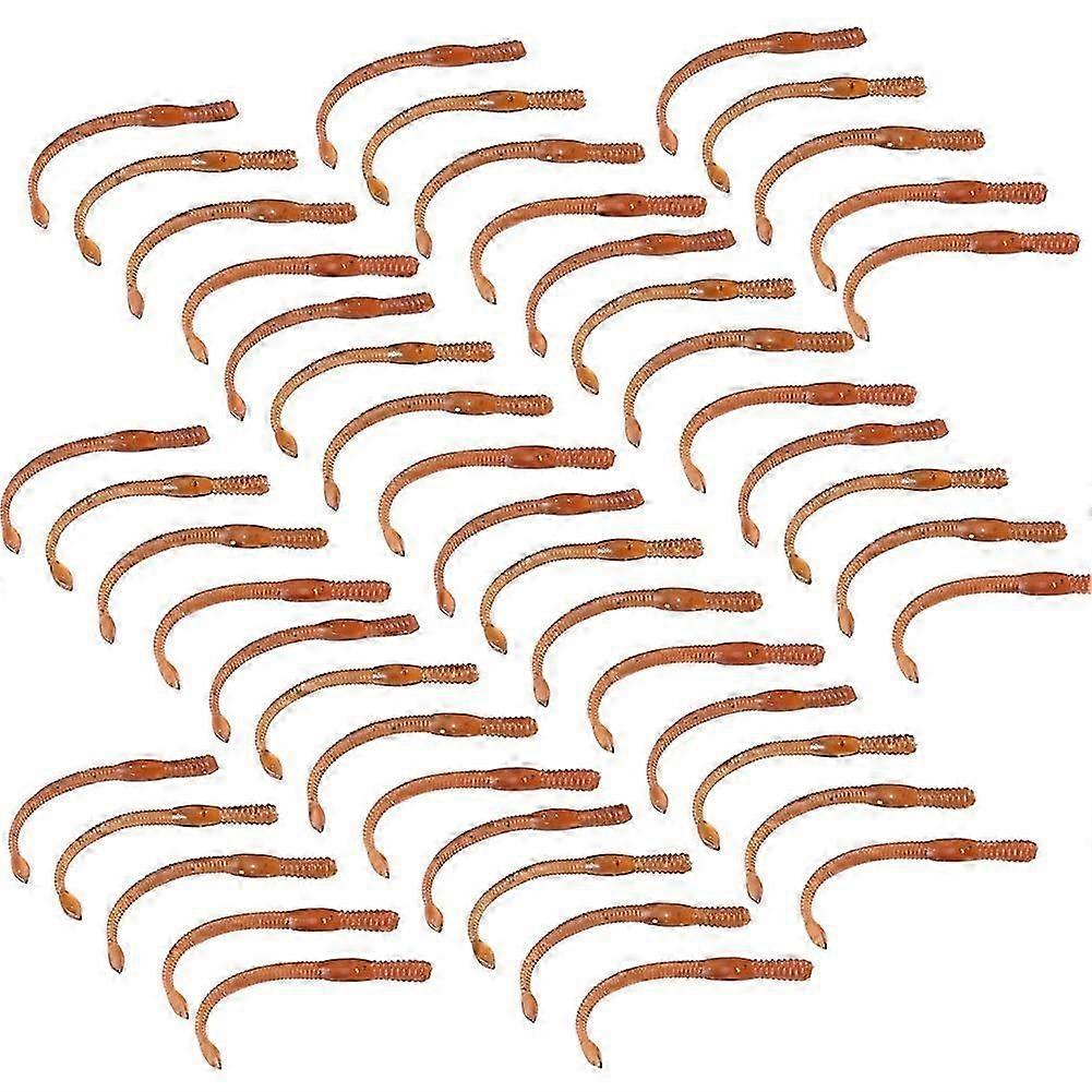 50pcs 77mm Wurmform Soft Lures Köder Köder Lebensechte Köder Wurmschwanz Angelgerät