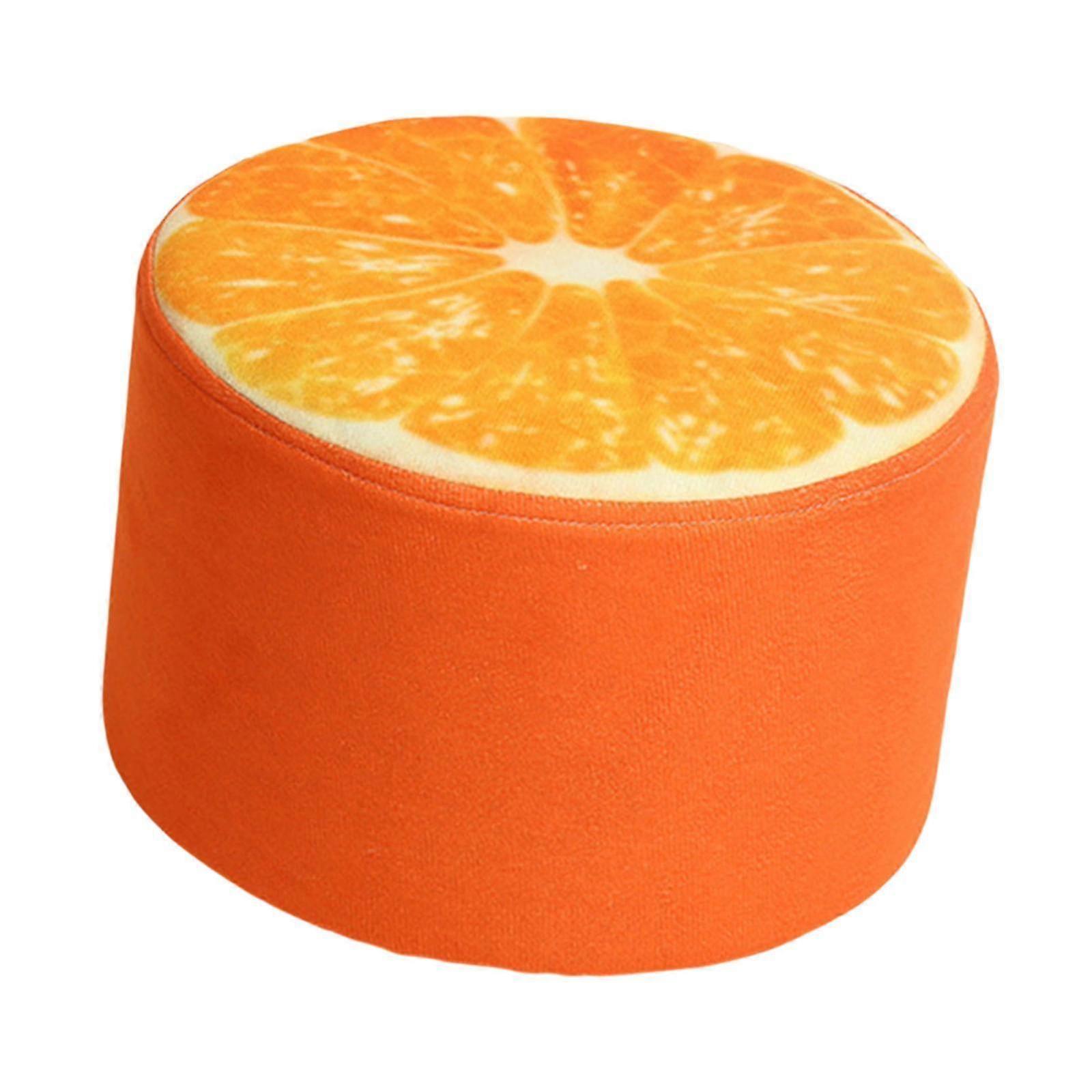 Modern Non-Slip Small Ottoman Foot Stool Suitable for Nursery, Office, and Entryway in Bright Orange Color