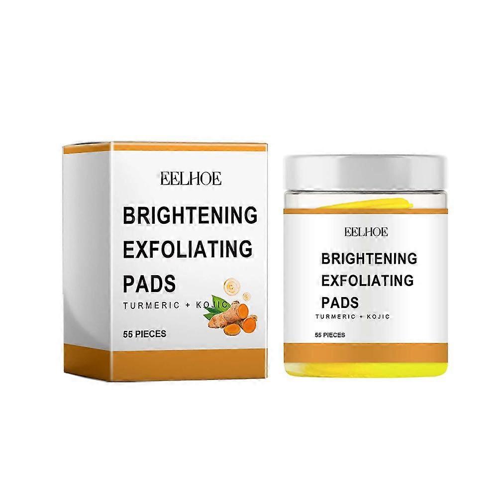 Turmeric Brightening Cleansing Pads 55pcs Deep Cleansing Oil Control Balance Skin Reduce Inflammation Shrink Pores Anti-Aging