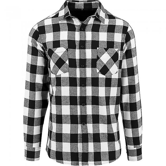 Build Your Brand Mens Checked Flannel Shirt