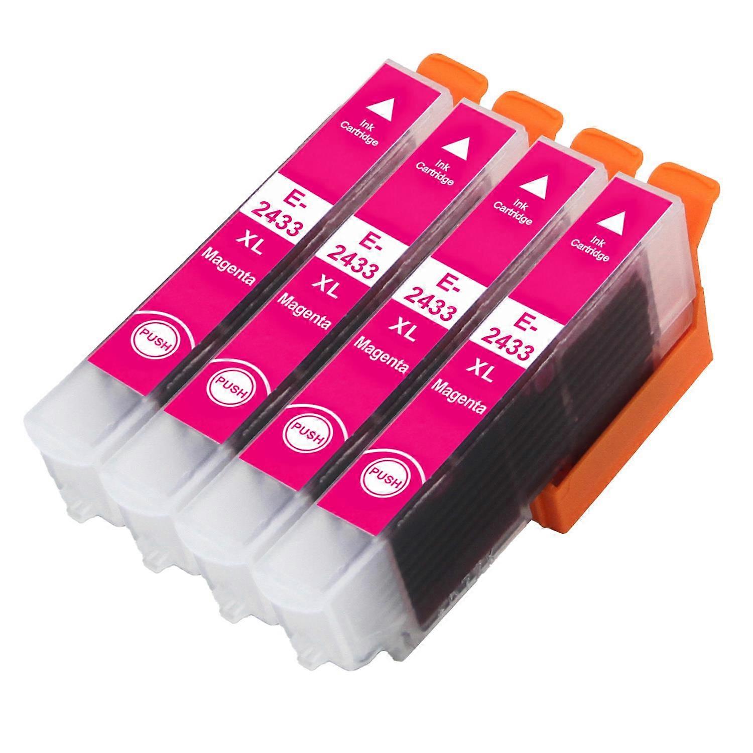 4 Magenta Ink Cartridges to replace Epson T2433 (24XL Series) Compatible/non-OEM from Go Inks