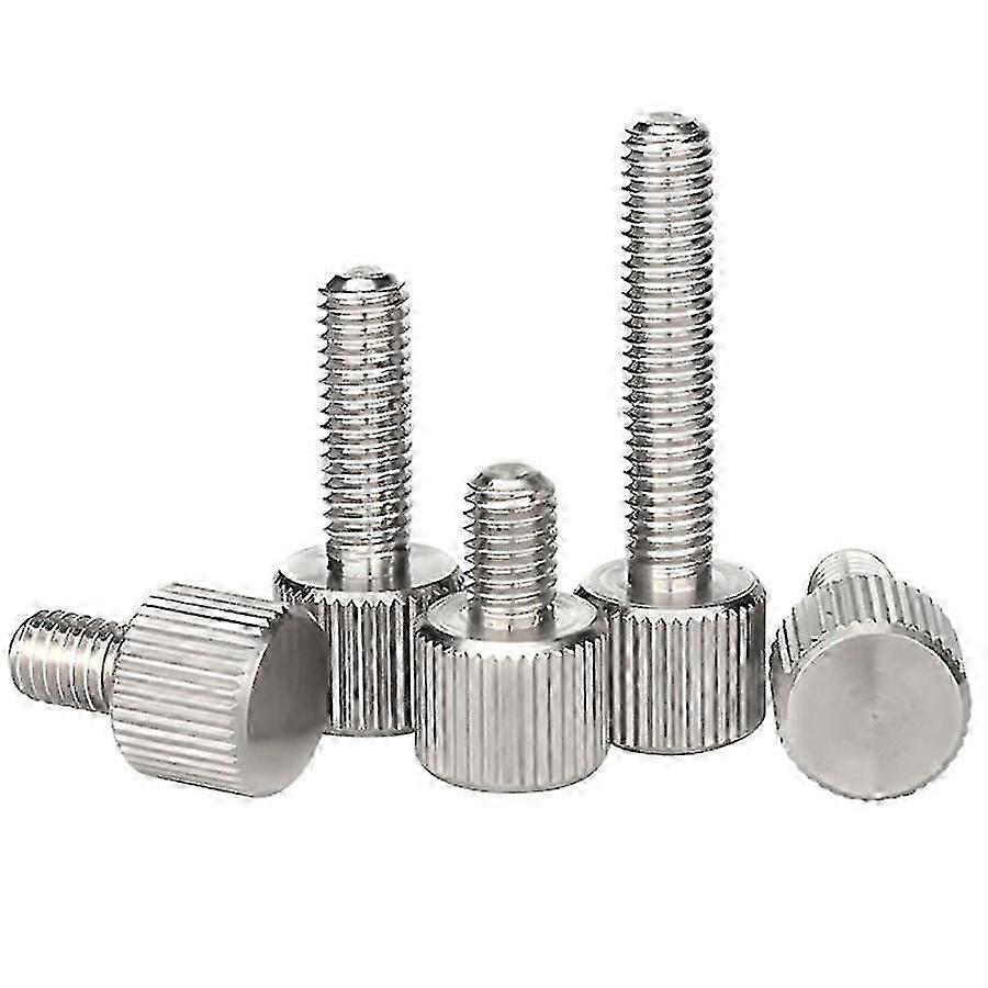 Rustfrit stål riflet tommelfingerskrue M3 M4 M5 M6 fladhovedbolt 20stk til forskellige mærker og DIY
