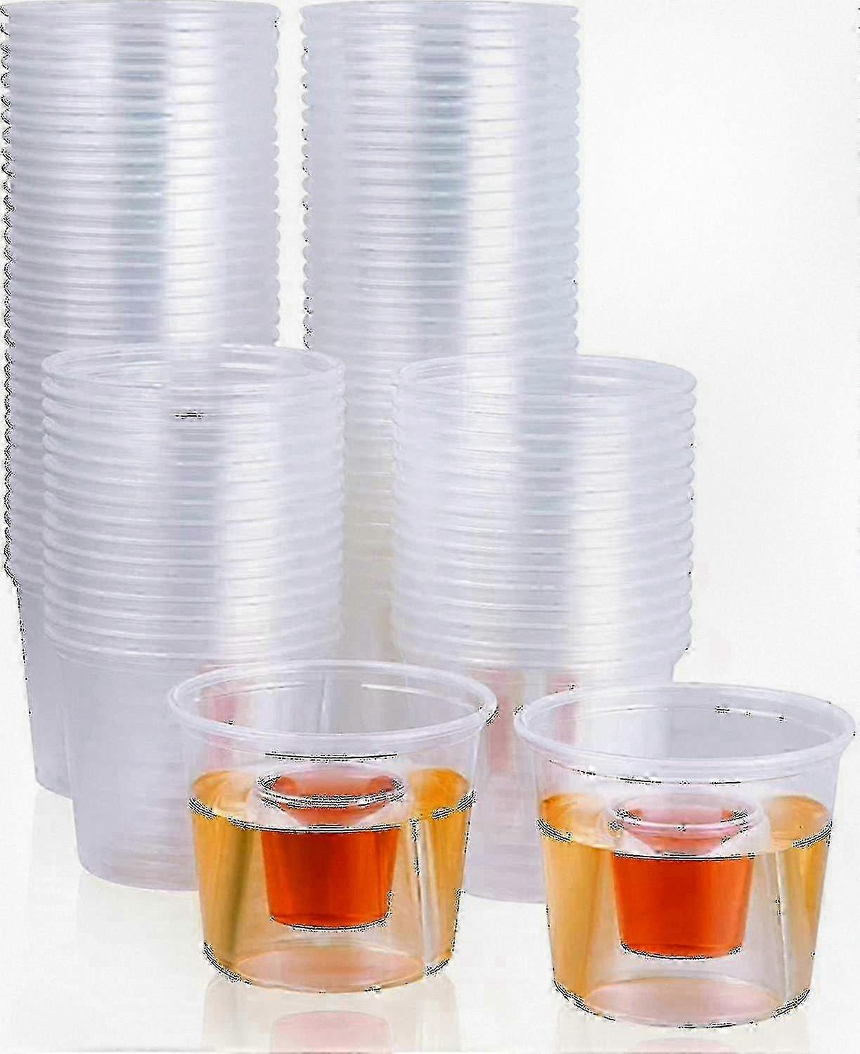 100'lü Paket Şeffaf Plastik Tek Kullanımlık Bomber Shot Bardakları - Kokteyller, Partiler ve İçecekler için Ağır Hizmet Tipi ve Dayanıklı Yeniden Kullanılabilir Shot Bardakları