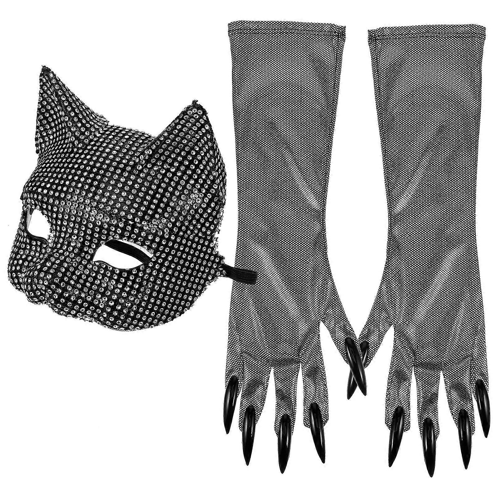 Elegant Mask and Gloves Combination for Masquerade and Photography Fun
