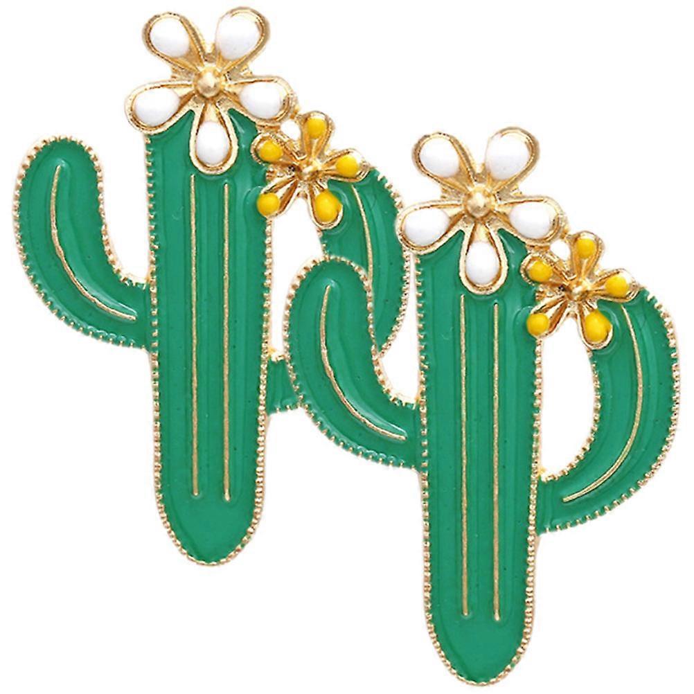 Trendy Earrings Cactus Earrings Mixed Color Everyday Use Fashionable Ear Studs For Women 4.2x2.9CM 1Pair