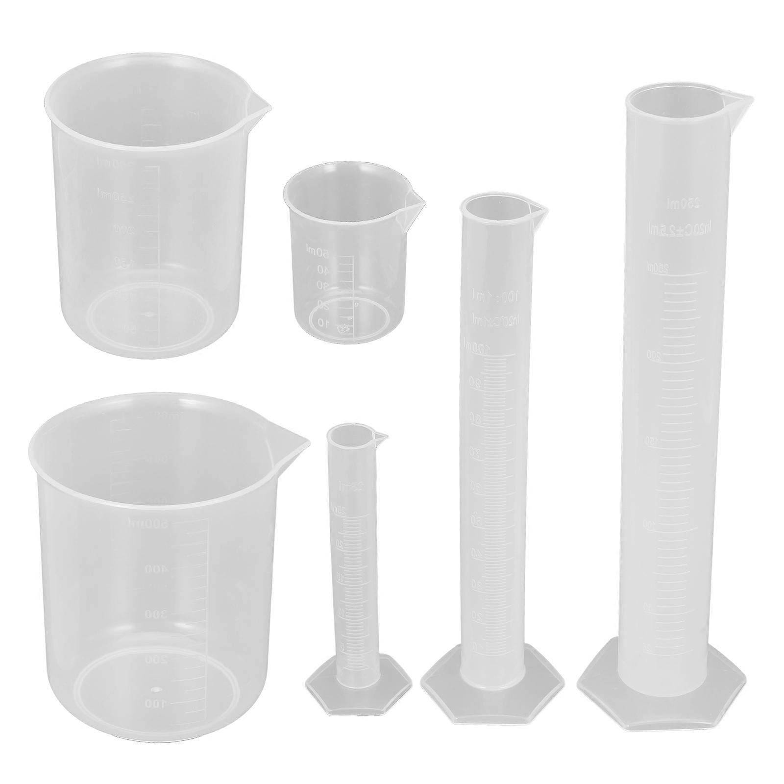 Laboratory Glass Measuring Tools Graduated Cylinder Beakers Science Experiments Transparent 50ml 250ml 500ml Measuring 3 Pcs/Set
