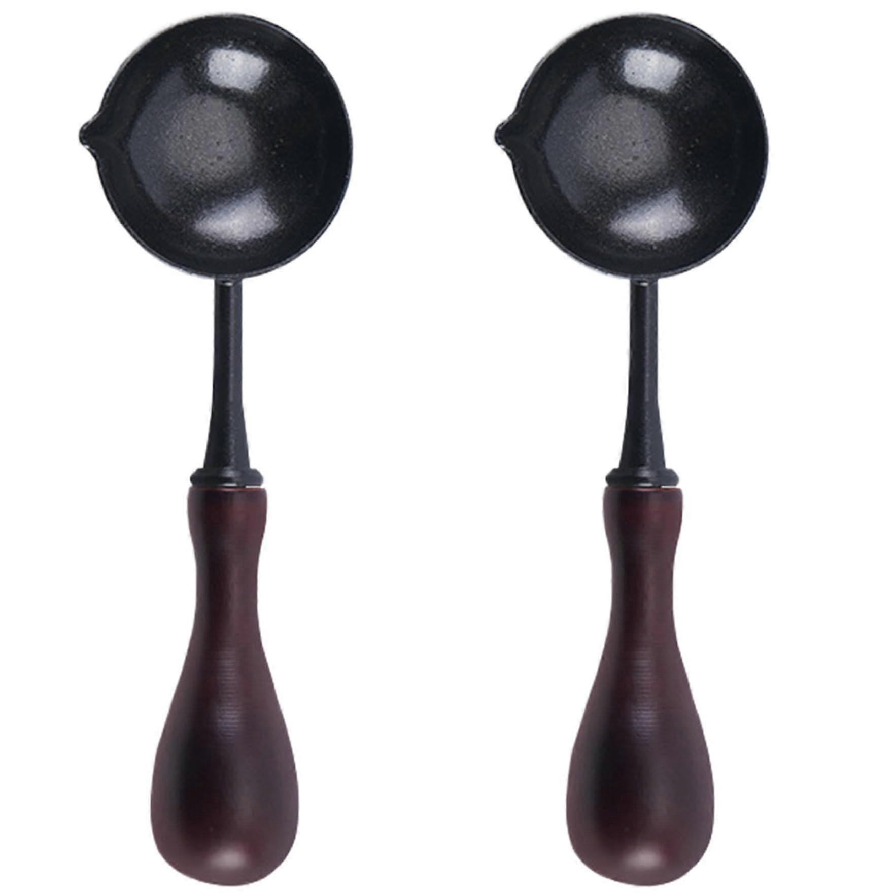 Wax Spoon 2-Piece Set, Wax Melting Spoon, Non-Stick Wax Seal Spoon With Handle, 10 Cm, 4x3 Cm, For Gift Envelopes