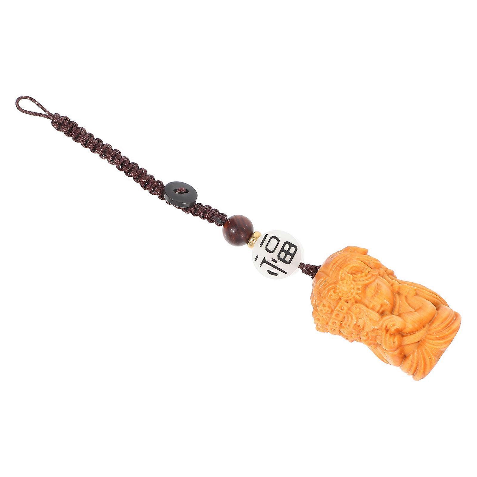 Creative Key Pendant Wooden Keychain Wood Pendant Artistic Style For Cultural Display 1Set